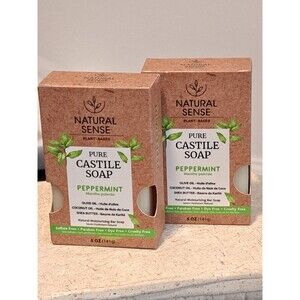 Natural Sense Pure Castle Soap Peppermint  5 Oz. Bundle Of Two